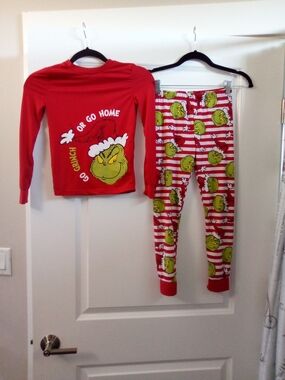 Dr. Seuss Grinch Red and Green Kids Pajama Set Size 10 By Dr Seuss